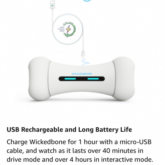 Wicked Bone Interactive Automatic Dog Cat Toy Remote Control Robot Rechargeable - Picture 5 of 15